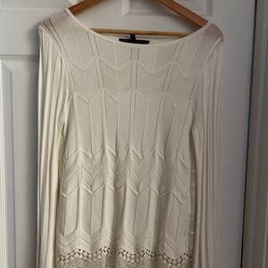 White House Black Market Ivory Knit Top